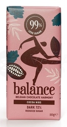 Balance Belgická horká čokoláda 72% s kakaovými zrnami so sladidlom zo stévie