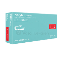 Mercator Rukavice nesterilné, nitrilové, nepúdrované, veľkosť L (mentolové)