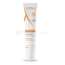 A-DERMA Protect transparentný fluid na zmiešanú až mastnú krehkú pleť SPF50+