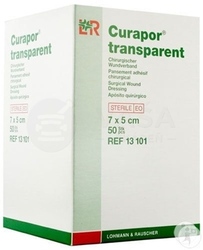 Curapor Transparent Sterilné vodeodolné krytie na rany (7 x 5 cm)