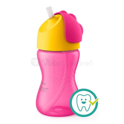 AVENT Hrnček so slamkou (0% BPA) pre dievča (od 12 mesiacov), 300 ml