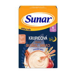 Sunar Mliečna kaša krupicová Na dobrú noc Škorica, jablko (od ukončeného 6. mesiaca)