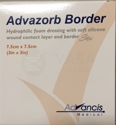 Advazorb Border Krytie na rany samopriľnavé atraumatické (7,5 x 7,5 cm)