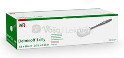 Debrisoft Lolly Na čistenie rán s röntgenkontrastným vláknom (1,9 x 16 cm)