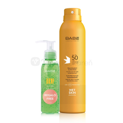 Babé Sun Opaľovací transparentný sprej na mokrú pokožku SPF50 + Darček