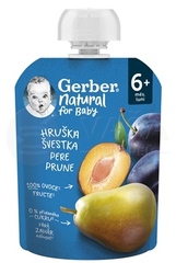 Gerber Natural Kapsička Hruška a slivka (od ukončeného 6. mesiaca)