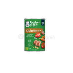 Gerber Organic Chrumky Pšenično-ovsené s rajčinami a mrkvou (od ukonč. 10. mesiaca)
