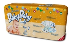 BabyBaby Soft Premium 3 Midi Detské plienky (4-9 kg)