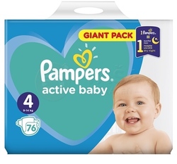 Pampers Active Baby 4 Detské plienky (9-14 kg) Giant Pack