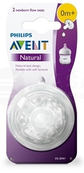 AVENT Natural č.1 Silikónový extra mäkký novorodenencký cumlík na fľašu (0+ mesiacov)