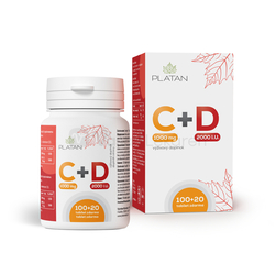 Platan Vitamín C 1000 mg + D 2000 IU