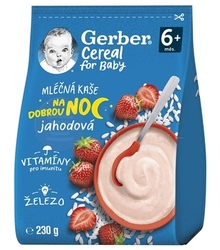 Gerber Cereal Mliečna kaša Dobrú noc Jahodová (od ukončeného 6. mesiaca)