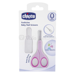 CHICCO Nožnice Baby, zaoblená špička, ružové (0m+)