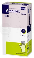 Ambulex Rukavice vinylové, nesterilné, nepúdrované, veľ. S