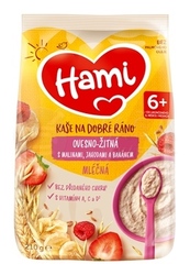 Hami Mliečna kaša na dobré ráno ovseno-ražná  s malinami, jahodami a banánom (od ukončeného 6. mesia