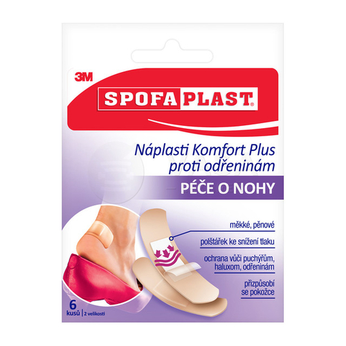 3M SpofaPlast č. 187 Komfort Plus Náplasti proti odreninám, starostlivosť o nohy (2 veľkosti)