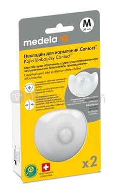 Medela Kontaktné dojčiace klobúčiky v krabičke, veľkosť M (priemer 20 mm)