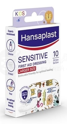 Hansaplast Sensitiv Kids Detská náplasť Zvieratká XL (6 x 7 cm)