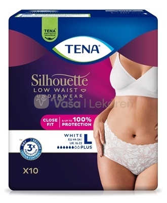 Tena Silhouette Plus Low Waist White L Dámske inkontinenčné nohavičky