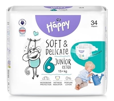 Bella Baby Happy Soft&amp;Delicate 6 Junior Extra Detské plienky (16+ kg)