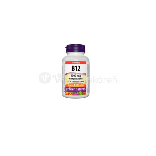 Webber Naturals Vitamín B12 (Metylkobalamín) 1000 mcg