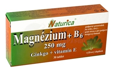 Naturica Magnézium 250 mg + B6 + Ginkgo + Vitamín E