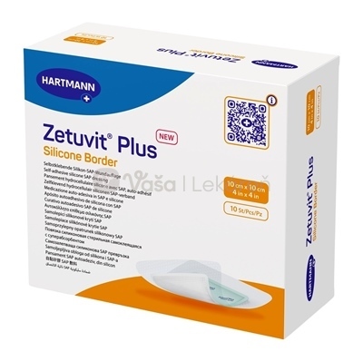 Zetuvit Plus Silicone Border Kompres sterilný (10 x 10 cm)