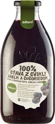 zdravo 100% ŠŤAVA Z CVIKLY, JABĹK A ČUČORIEDOK