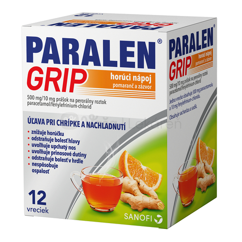 Paralen Grip Horúci nápoj Pomaranč a zázvor