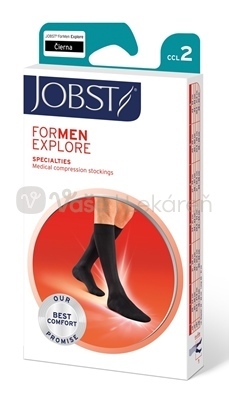 JOBST For Men EXPLORE Kompresívne lýtkové pančuchy, II.KT, so zatvorenou špičkou, čierne, veľ. V