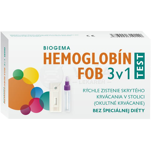 Biogema Hemoglobín Test na okultné krvácanie 3v1