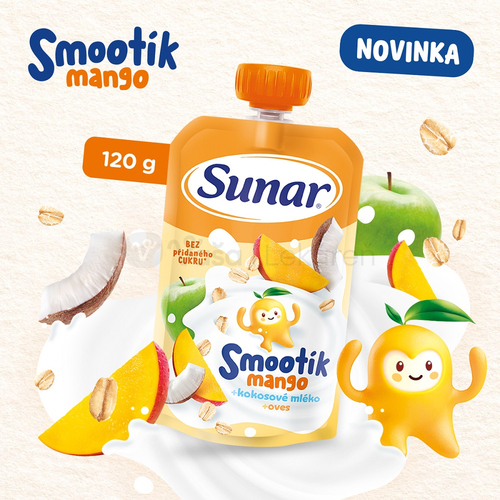Sunar Smootík Mango, kokosové mlieko, ovos (od ukonč. 12. mesiaca)