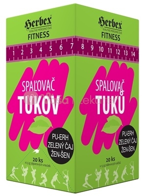 Herbex Fitness čaj Spaľovač tukov (pu-erh, zelený čaj, žen-šen)