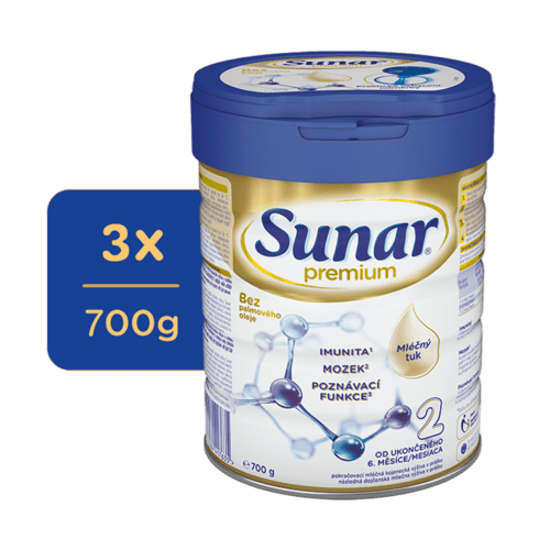 Sunar Premium 2 Multipack Pokračovacie dojčenské mlieko (od ukončeného 6. mesiaca)