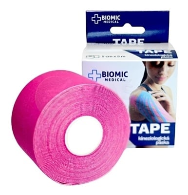 Biomic Tape Kineziologická tejpovacia páska Ružová (5 cm x 5 m)