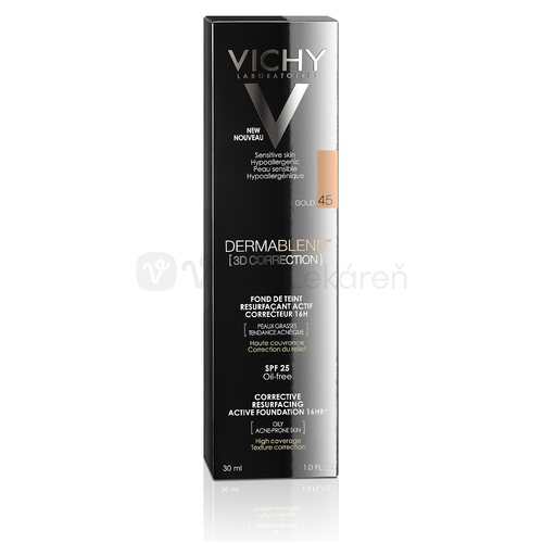 Vichy Dermablend 3D Korekčný a vyhladzujúci make-up (odtieň 45-Gold)