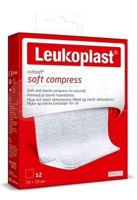 Leukoplast Cutisoft Soft Compress Krytie na rany z netkanej textílie, sterilné (7,5 x 7,5 cm)