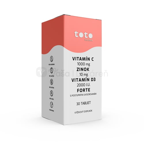 TOTO Vitamín C + Zinok + Vitamín D3 Forte