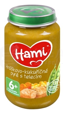 Hami Príkrm Hráškovo-kukuričné pyré s teľacím (od ukonč. 6. mesiaca)