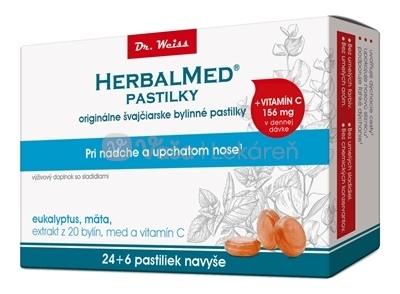 Dr. Weiss Herbalmed Pastilky Pri nádche (eukalyptus, mäta, 20 bylín, vitamín C)