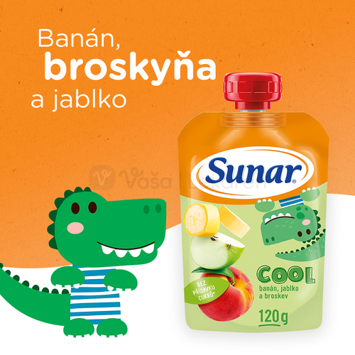 Sunar Cool Ovocná kapsička Broskyňa, banán, jablko (od ukončeného 12. mesiaca)
