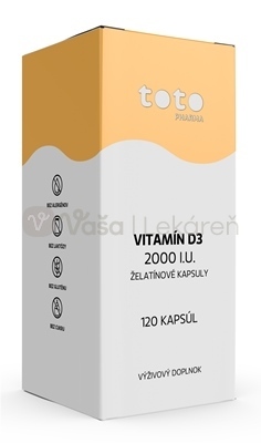 TOTO Vitamín D3 2000 I.U. Želatínové kapsuly