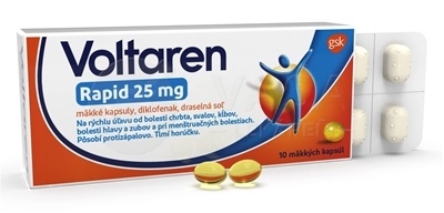Voltaren Rapid 25 mg Na rýchlu úľavu od bolesti