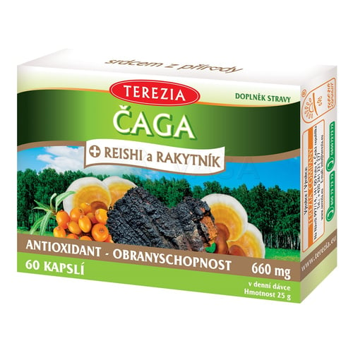 TEREZIA Čaga + Reishi a Rakytník