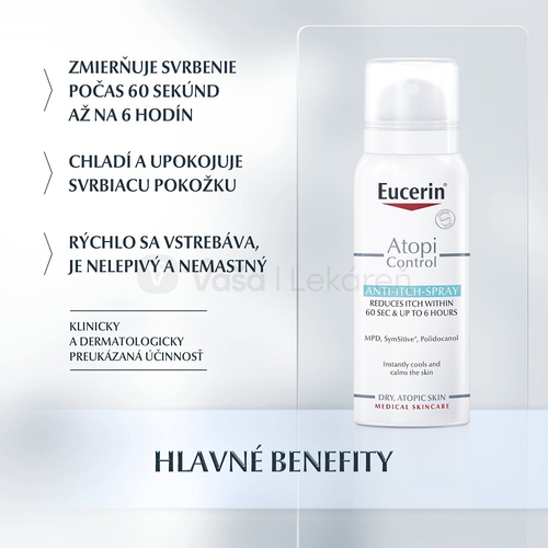 Eucerin AtopiControl Sprej proti svrbeniu na suchú a atopickú pokožku