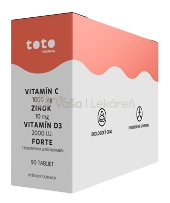 TOTO Vitamín C + Zinok + Vitamín D3 Forte