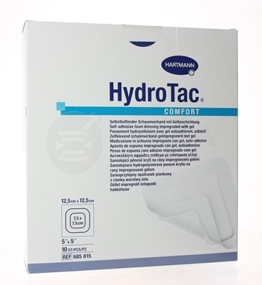 HydroTac Comfort Krytie na rany penové hydropolymérové impregnované gélom samolep. (12,5 x 12,5 cm)