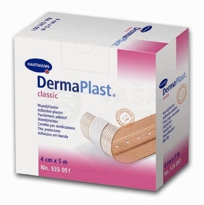 DermaPlast Classic Náplasť na rany z textilnej tkaniny (8 cm x 5 m)