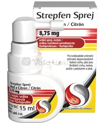 Strepfen Sprej Med a Citrón 8,75 mg