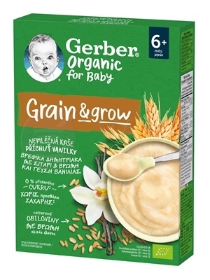 Gerber Organic BIO Nemliečna Pšenično-ovsená kaša Vanilka (od ukončeného 6. mesiaca)